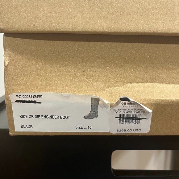 Free People - Ride or Die Engineer Boot - Black - NIB - Women's US 10 - Picture 6 of 7